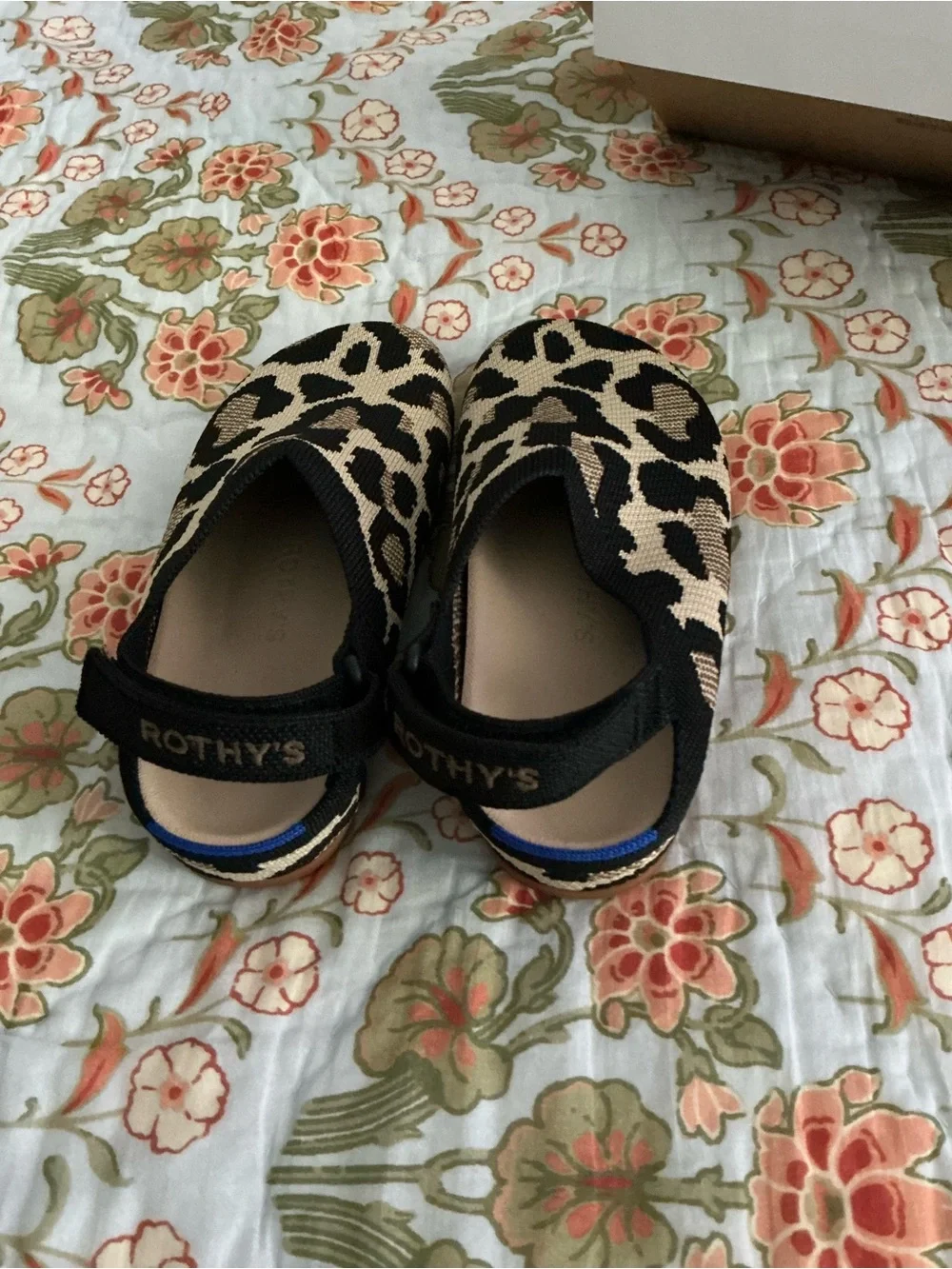 Rothy's Kids Leopard-Print Slip-On Sandals in Beige & Black